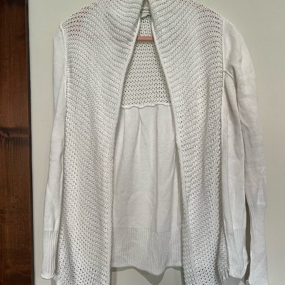 Banana Republic Sweaters - Banana Republic Open Knit White Open-Front Cardigan Medium